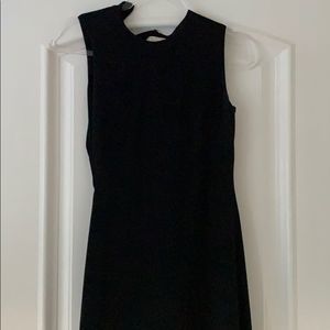 Black maxi,  split to the side dress & open back.